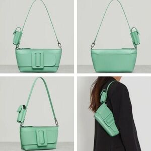 BOYY Buckle Pouchette Leather Small Clutch Shoulder Handbag Wristlet Tote NEW